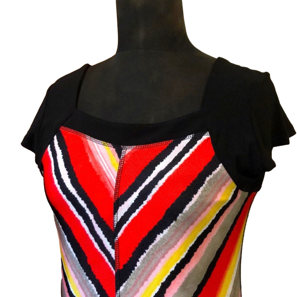 Long Colorful Striped Top, Size Large - Picture 4 of 9